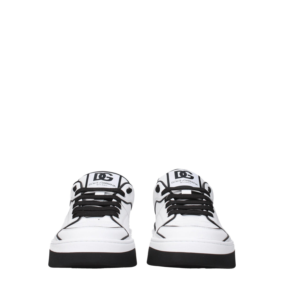 Dolce &amp; Gabbana White Leather Sneakers