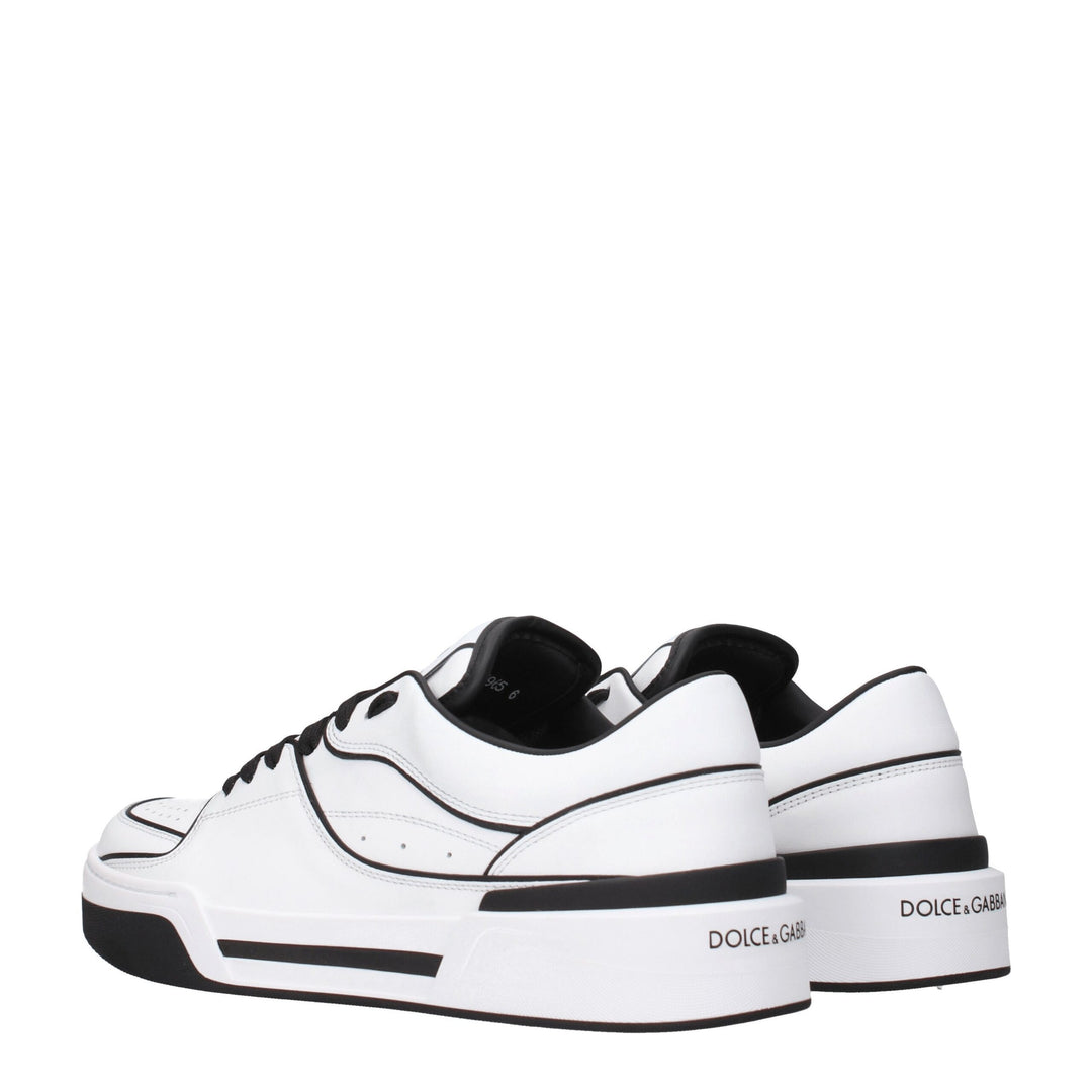 Dolce &amp; Gabbana White Leather Sneakers