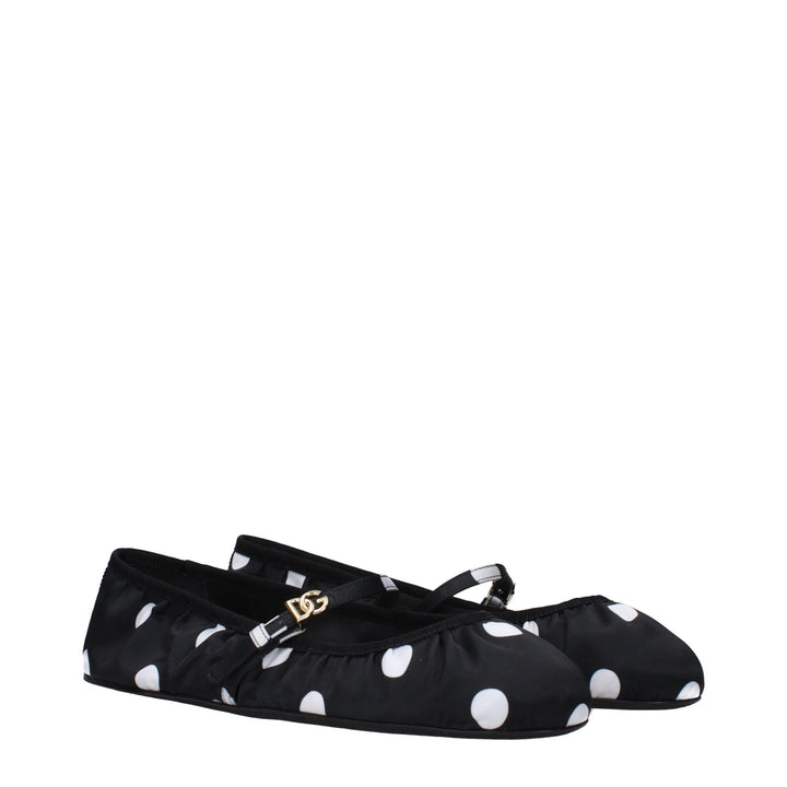 Dolce &amp; Gabbana Black Fabric Ballet Flats