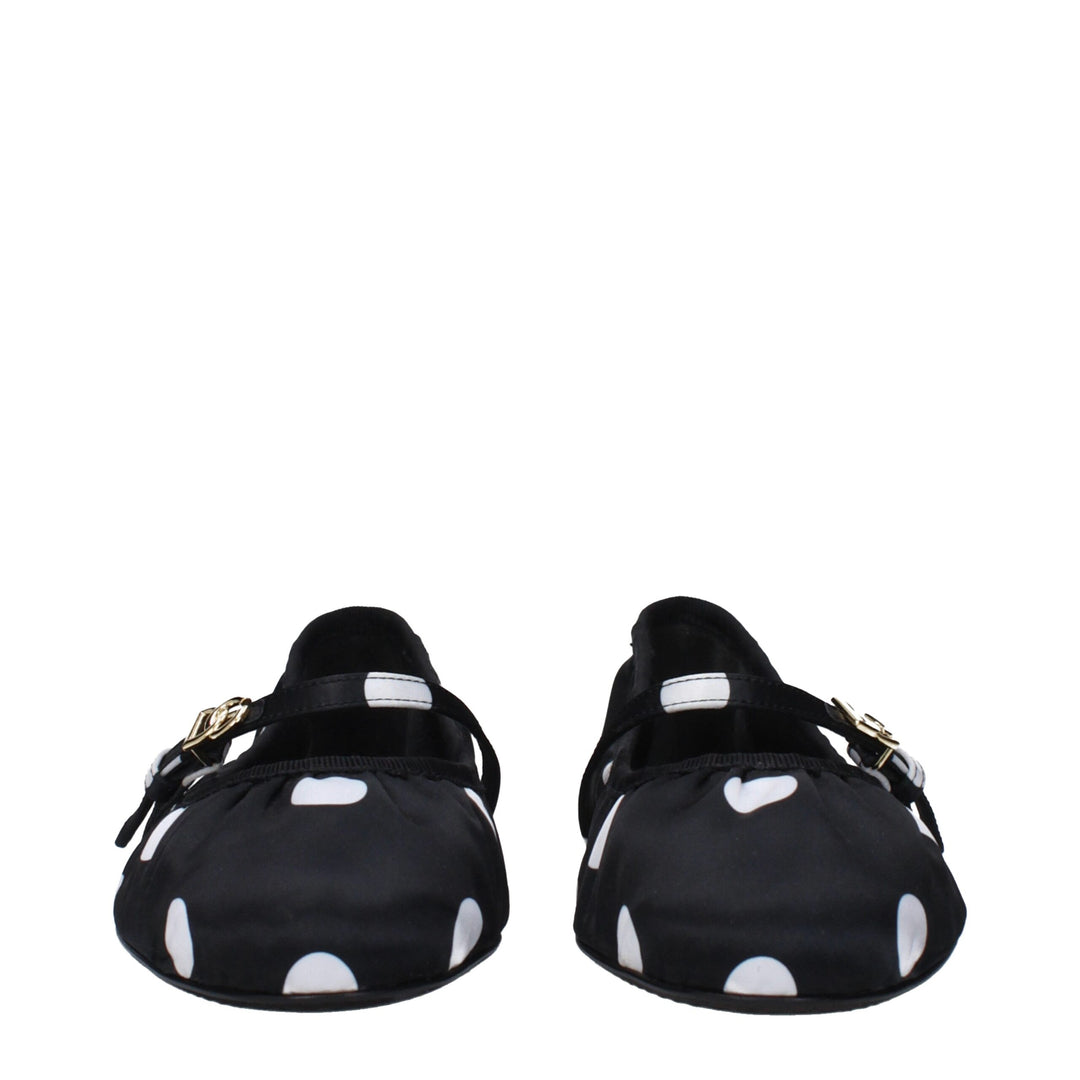 Dolce &amp; Gabbana Black Fabric Ballet Flats