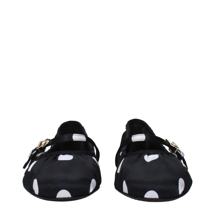 Dolce &amp; Gabbana Black Fabric Ballet Flats