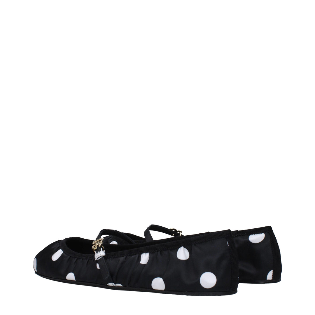 Dolce &amp; Gabbana Black Fabric Ballet Flats