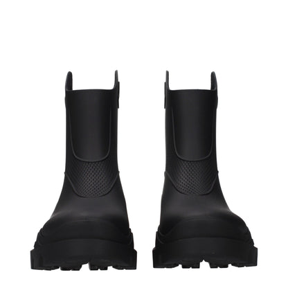 Moncler Black Cotton Ankle Boots
