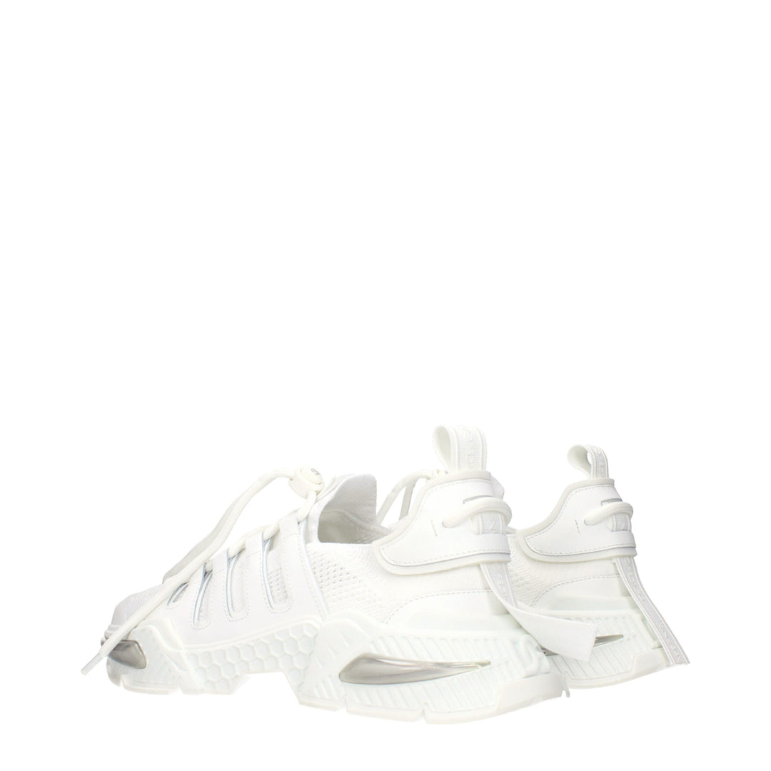 Dolce &amp; Gabbana White Fabric Athletic Sneakers