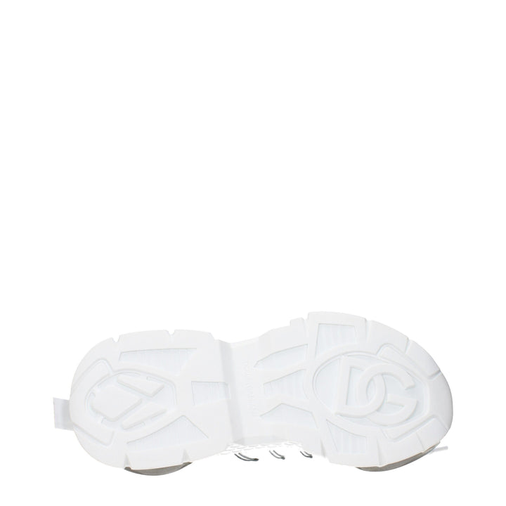 Dolce &amp; Gabbana White Fabric Athletic Sneakers