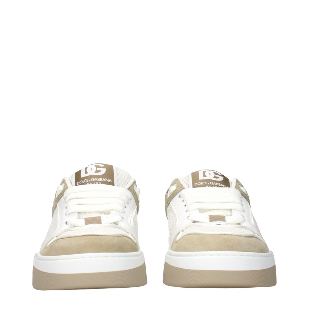 Dolce &amp; Gabbana White Fabric Low Top Sneakers