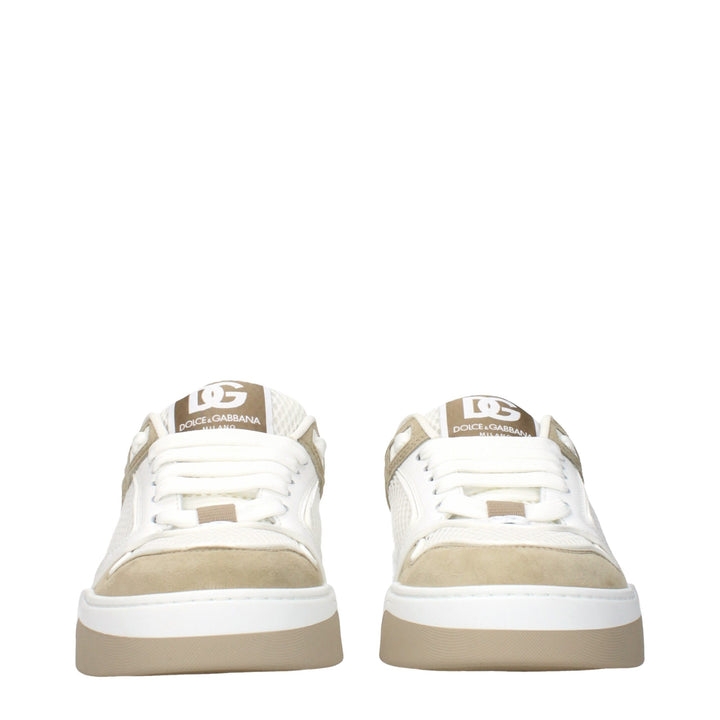 Dolce &amp; Gabbana White Fabric Low Top Sneakers