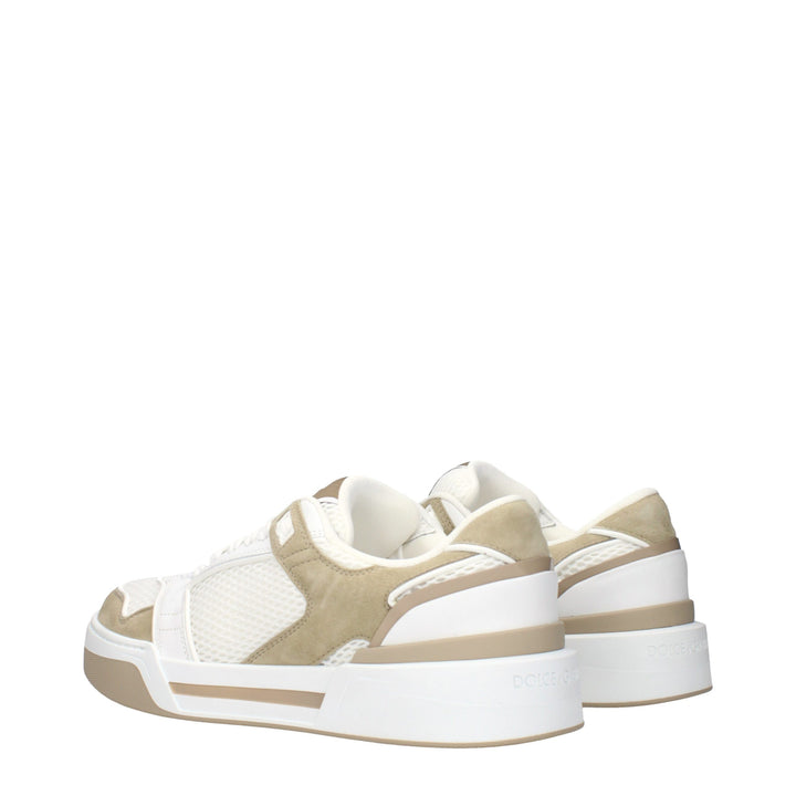 Dolce &amp; Gabbana White Fabric Low Top Sneakers