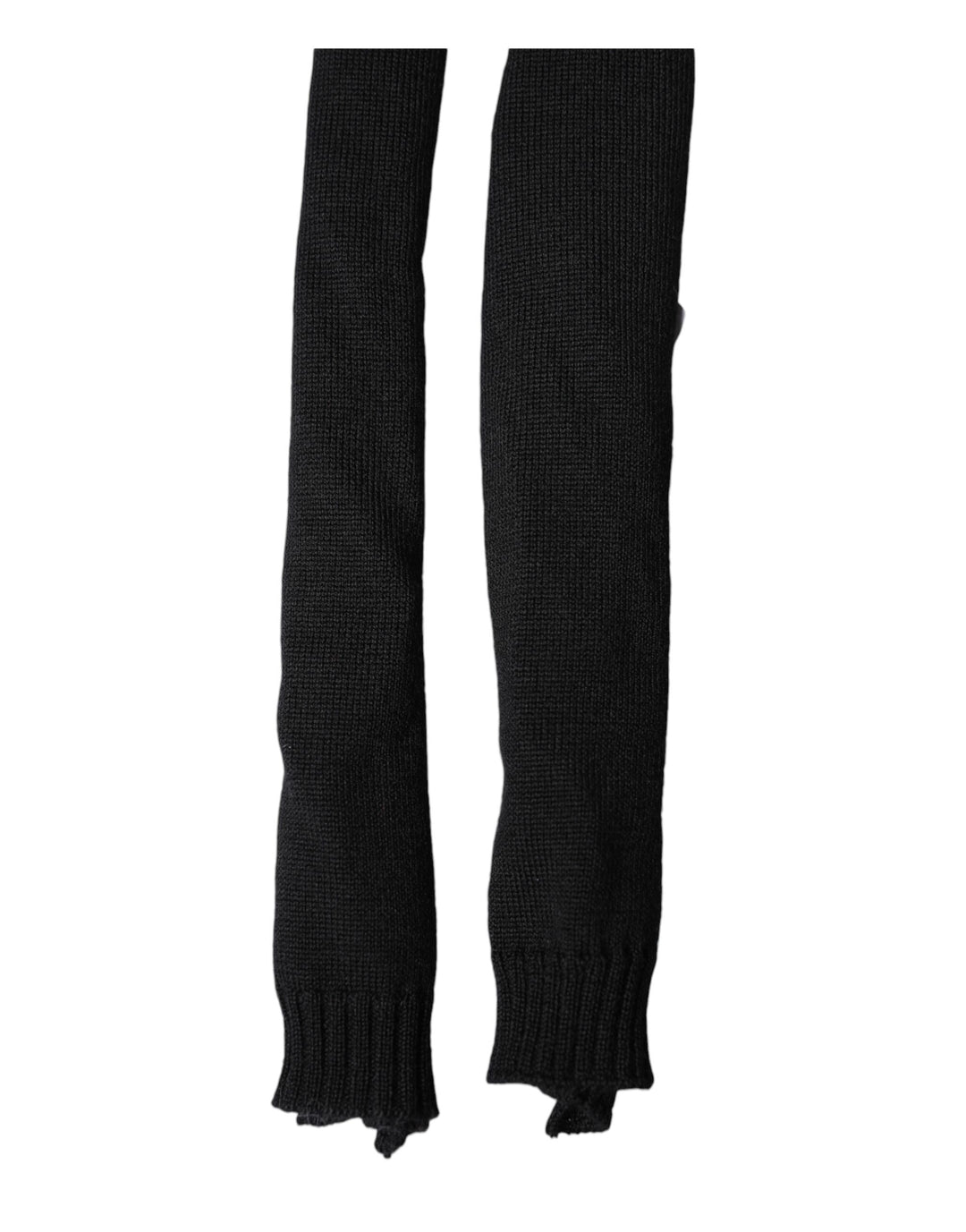 Dolce &amp; Gabbana Black Wool Knitted Neck Wrap Shawl Men Scarf