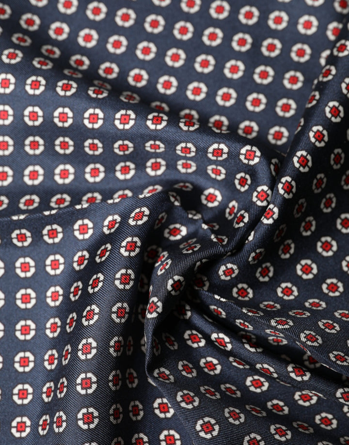 Dolce &amp; Gabbana Blue Patterned Silk Square Handkerchief Scarf