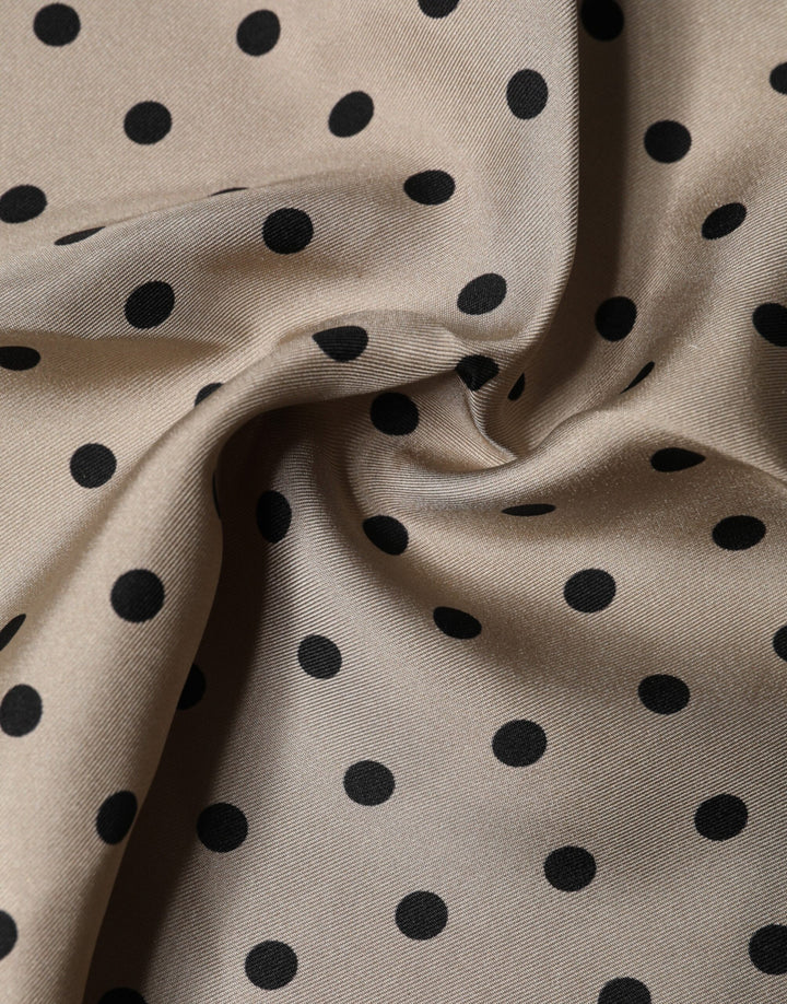Dolce &amp; Gabbana Brown Polka Dot Square Handkerchief Scarf