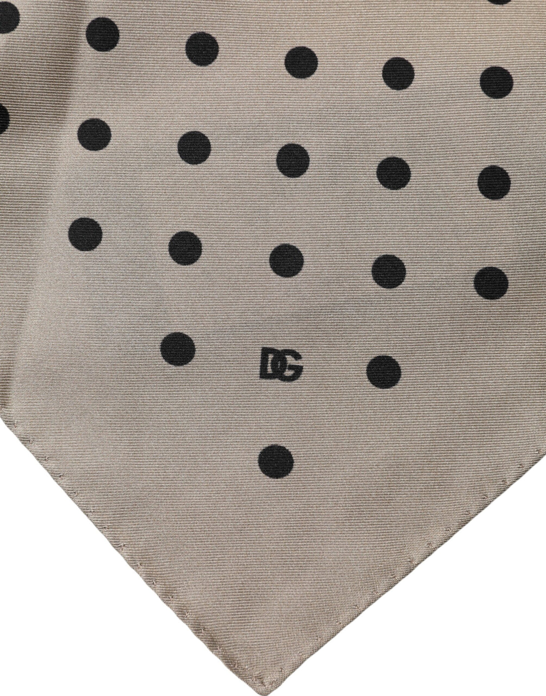 Dolce &amp; Gabbana Brown Polka Dot Square Handkerchief Scarf