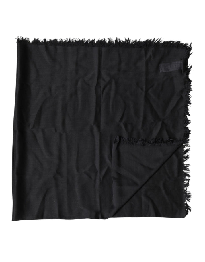 Dolce &amp; Gabbana Black Lace Stole Neck Wrap Shawl Scarf