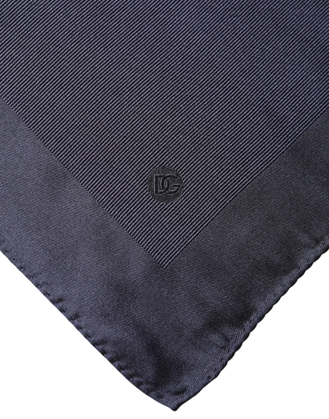 Dolce &amp; Gabbana Blue Logo Silk Men Square Handkerchief Scarf