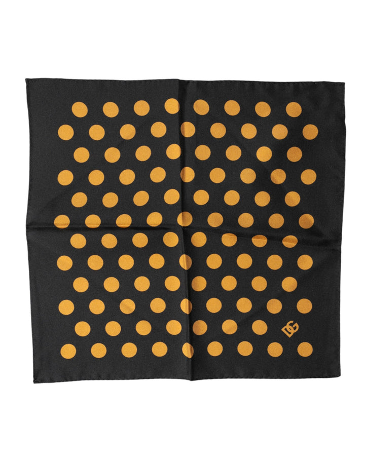 Dolce &amp; Gabbana Black Polka Dot Square Handkerchief Scarf