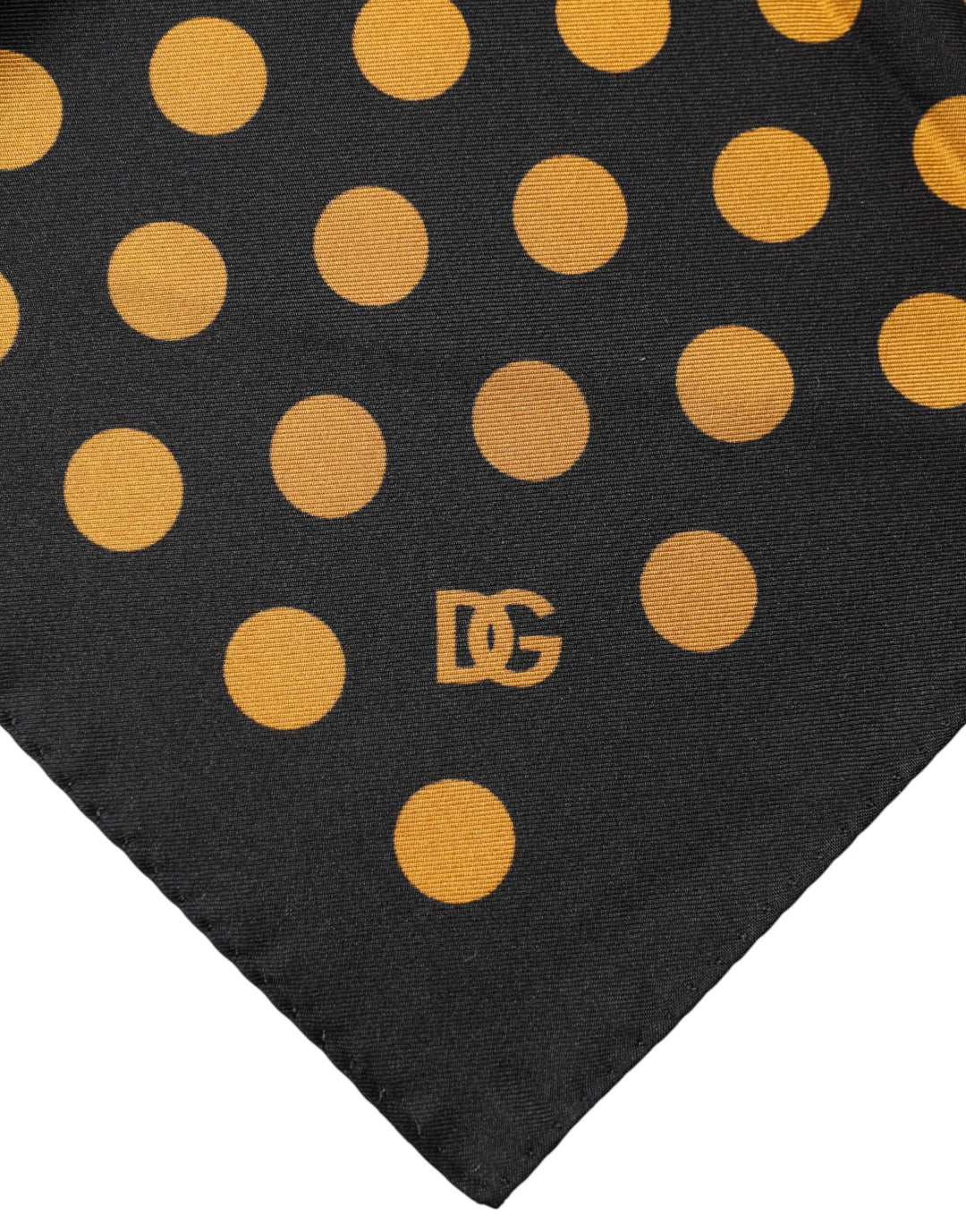 Dolce &amp; Gabbana Black Polka Dot Square Handkerchief Scarf