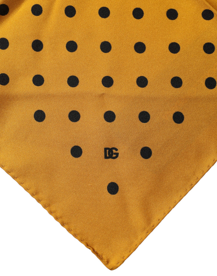 Dolce &amp; Gabbana Orange Polka Dot Square Handkerchief Scarf