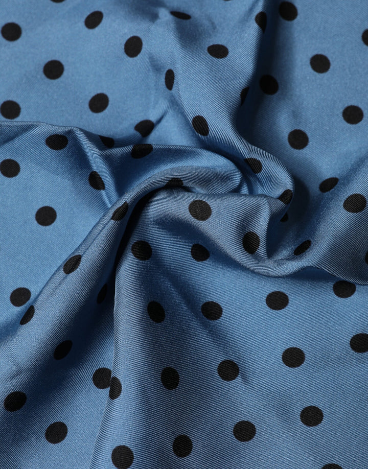 Dolce &amp; Gabbana Blue Polka Dot Square Handkerchief Scarf