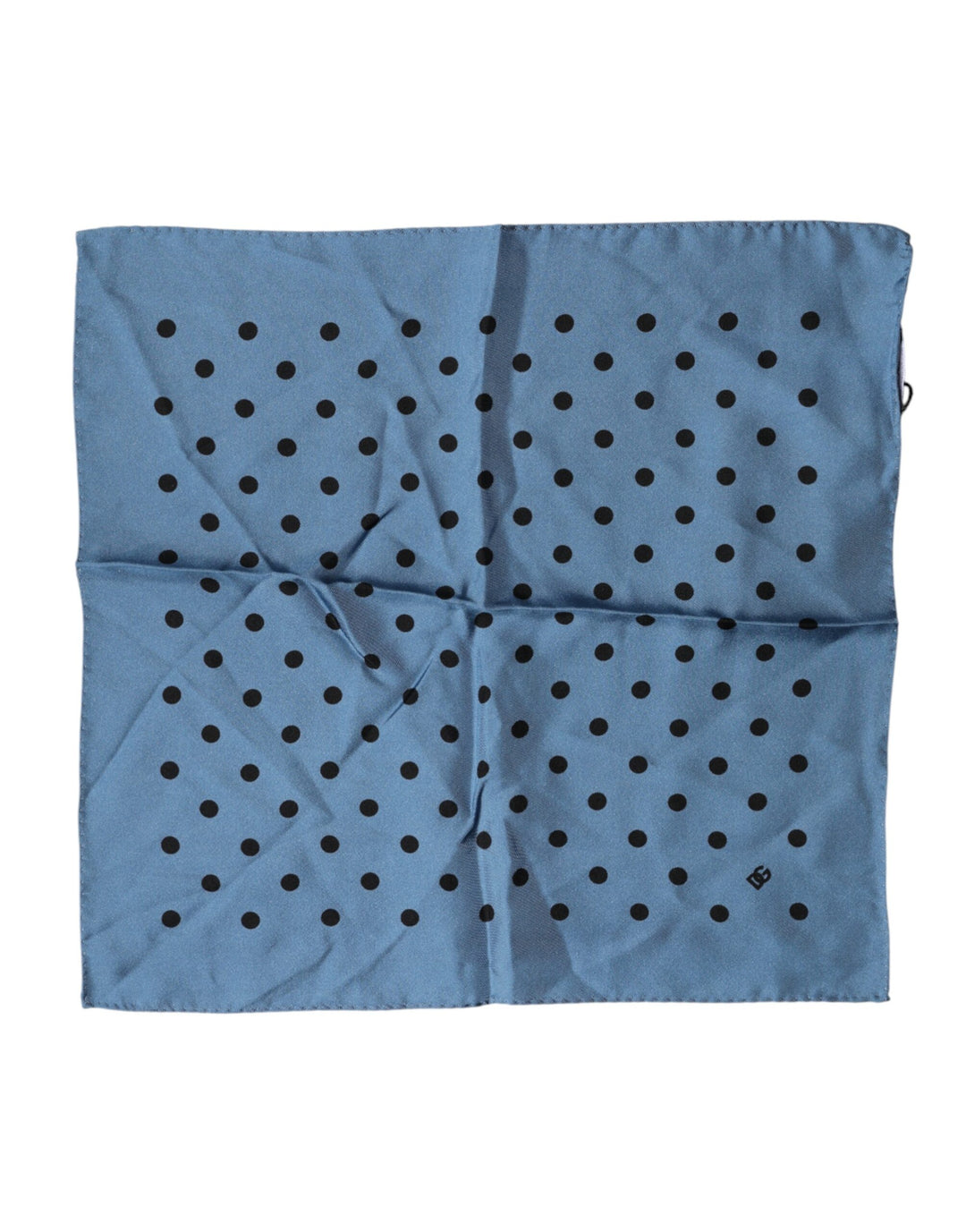 Dolce &amp; Gabbana Blue Polka Dot Square Handkerchief Scarf
