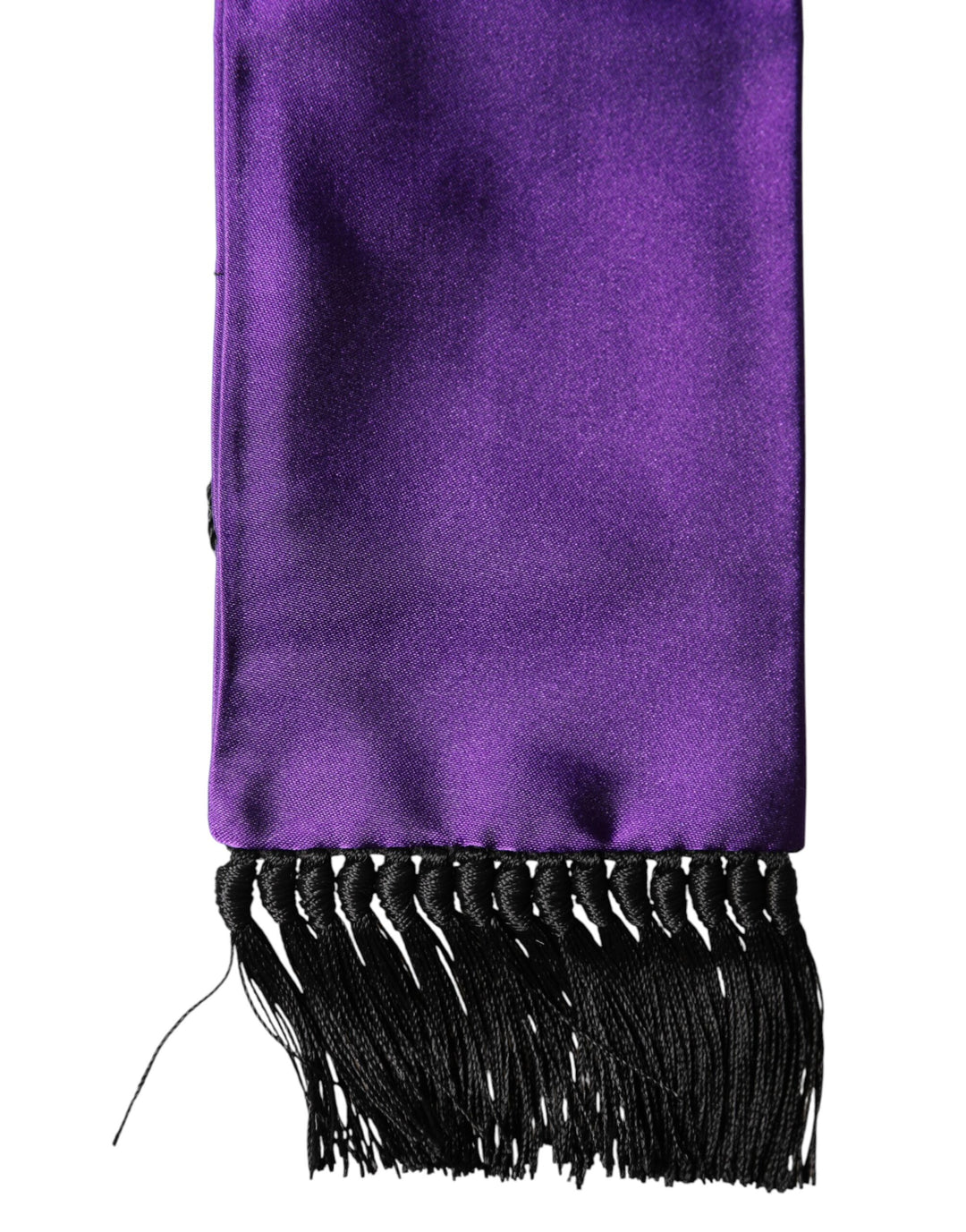 Dolce &amp; Gabbana Violet Silk Fringes Neck Wrap Foulard Scarf