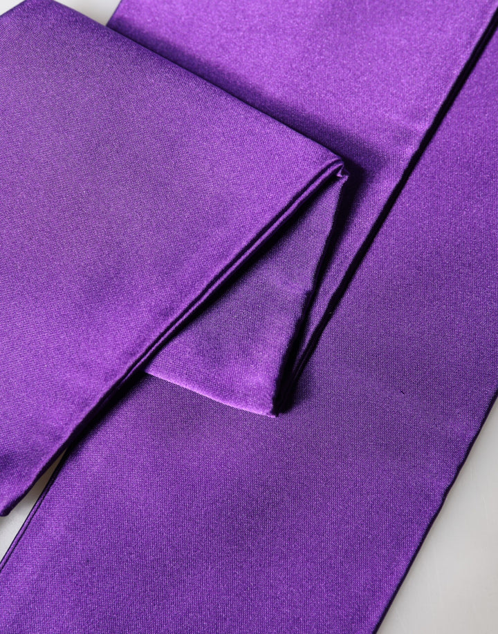 Dolce &amp; Gabbana Violet Silk Fringes Neck Wrap Foulard Scarf