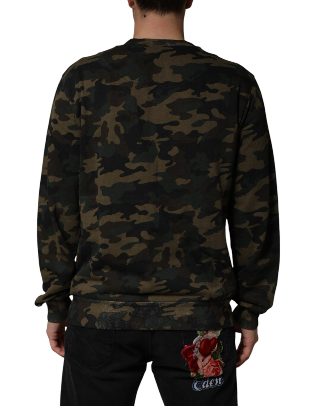 Dolce &amp; Gabbana Multicolor Camouflage Men Sweatshirt  Sweater