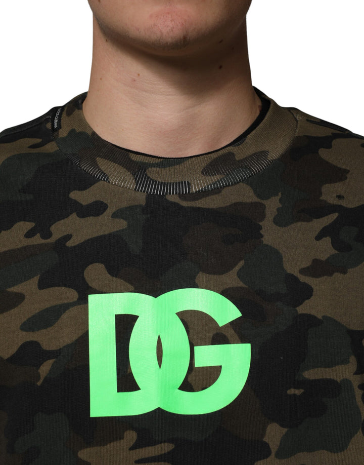 Dolce &amp; Gabbana Multicolor Camouflage Men Sweatshirt  Sweater