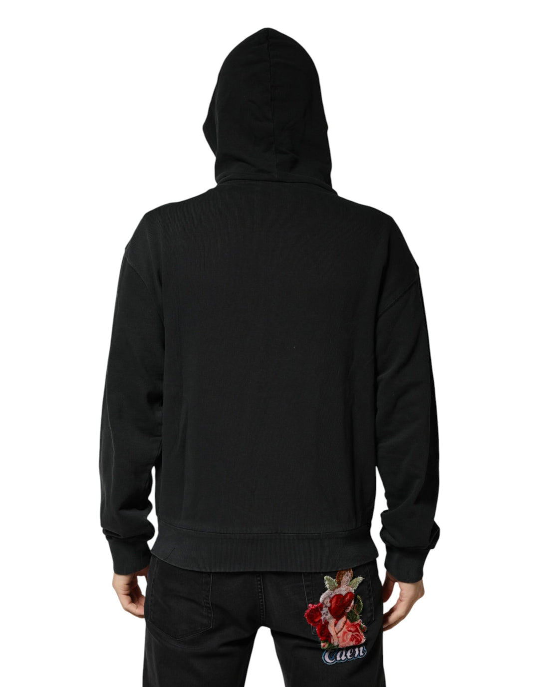 Dolce &amp; Gabbana Black Full Zip Hooded Men Sweatshirt Sweater
