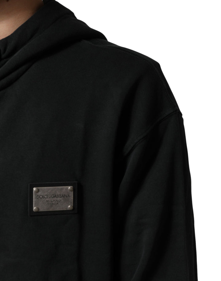 Dolce &amp; Gabbana Black Full Zip Hooded Men Sweatshirt Sweater