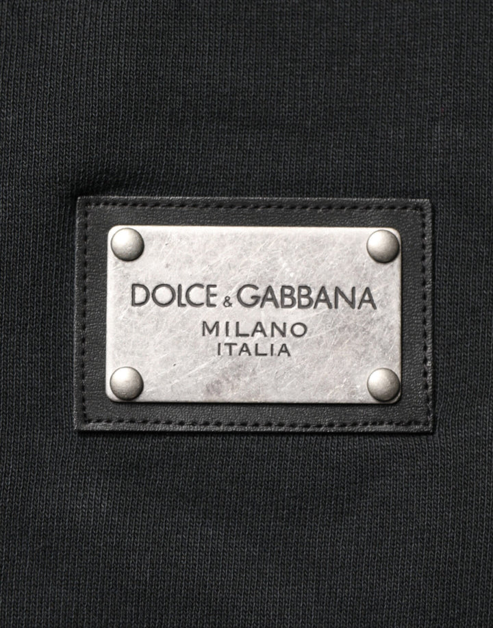 Dolce &amp; Gabbana Black Full Zip Hooded Men Sweatshirt Sweater