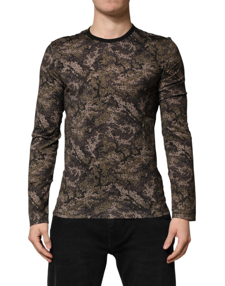 Dolce &amp; Gabbana Multicolor Camouflage Long Sleeves T-shirt