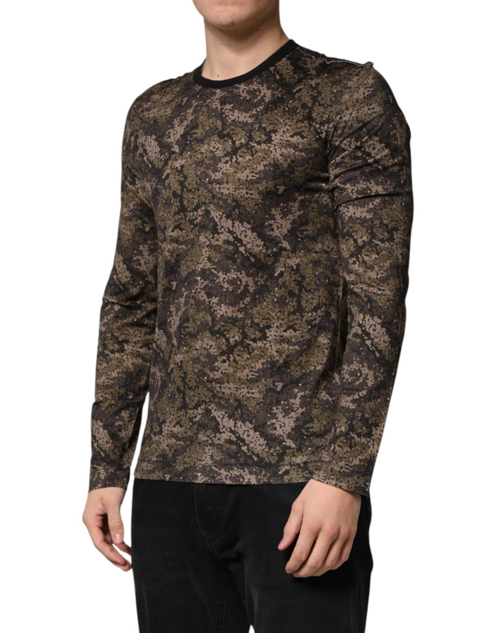 Dolce &amp; Gabbana Multicolor Camouflage Long Sleeves T-shirt