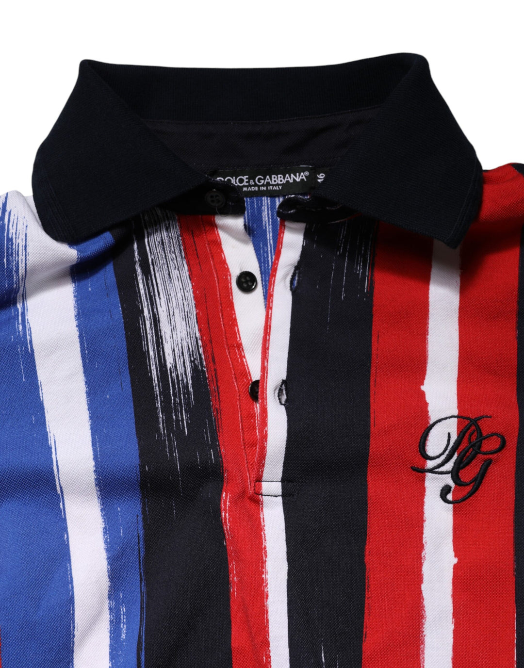 Dolce &amp; Gabbana Multicolor Stripes Cotton Men Polo T-shirt
