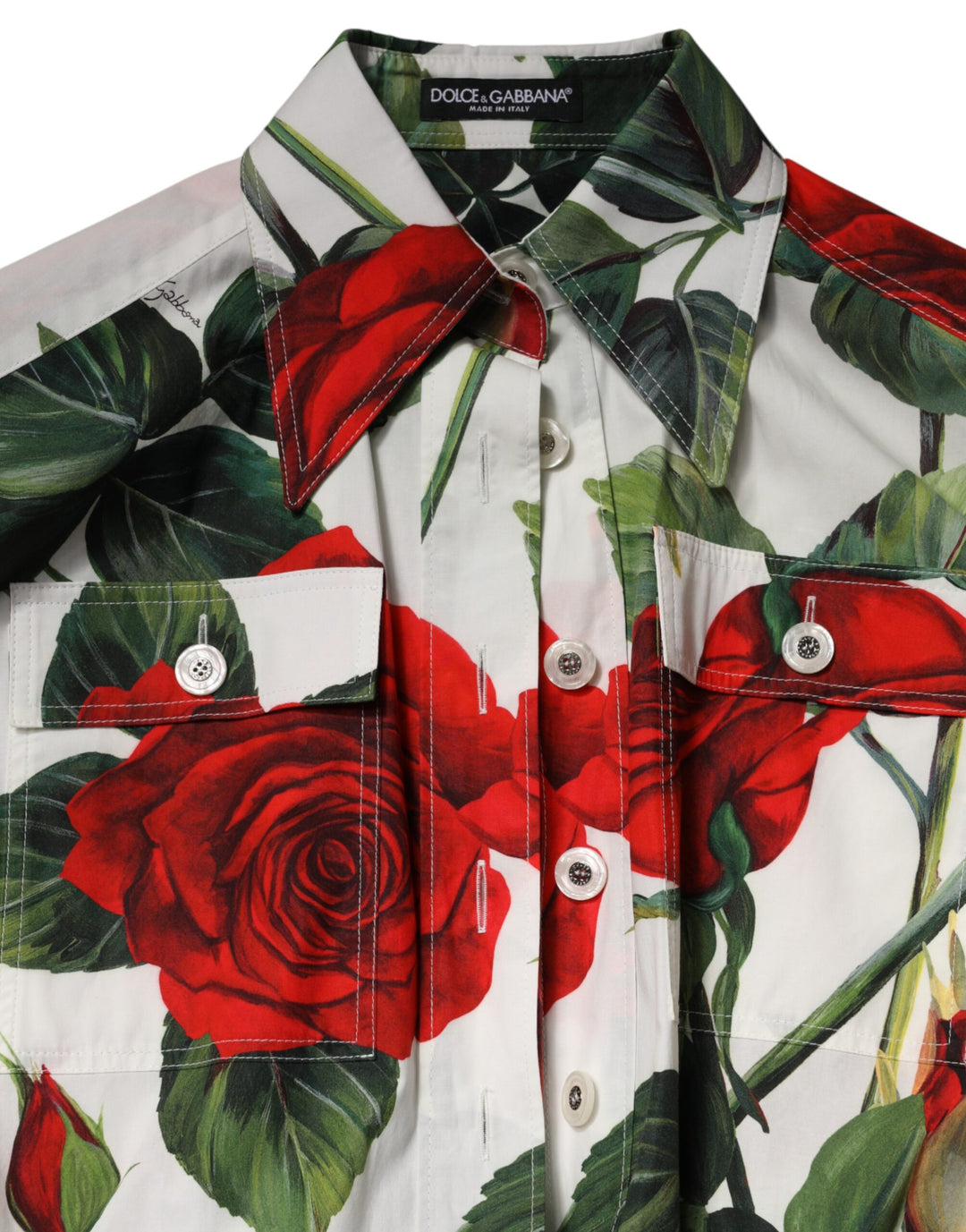 Dolce &amp; Gabbana White Floral Print Cotton Jumpsuit Dress