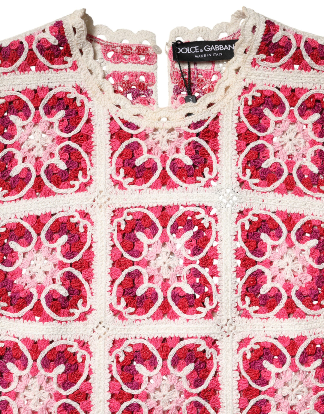 Dolce &amp; Gabbana Multicolor Brick Stitched Crochet Mini Dress