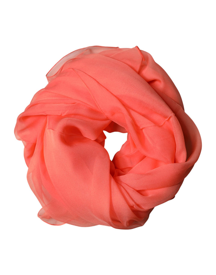 Dolce &amp; Gabbana Orange Stole Silk Neck Wrap Shawl Men Scarf