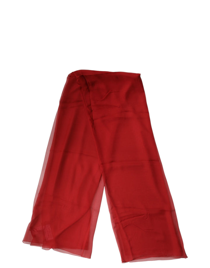 Dolce &amp; Gabbana Red Stole Silk Neck Wrap Shawl Men Scarf