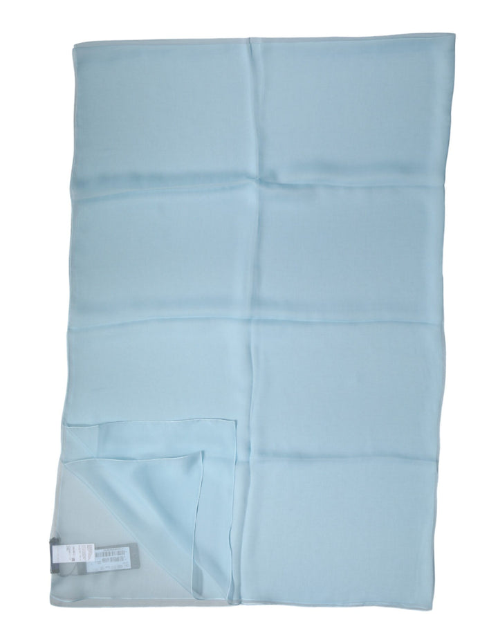 Dolce &amp; Gabbana Light Blue Stole Silk Neck Wrap Shawl Scarf