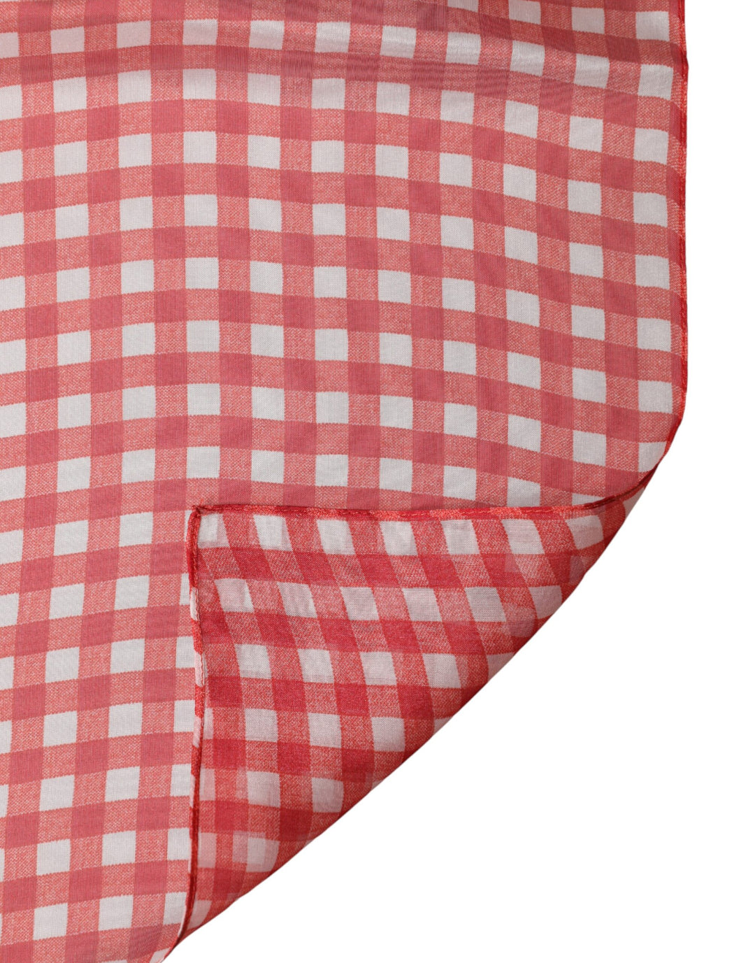 Dolce &amp; Gabbana Red Checkered Silk Neck Wrap Shawl Scarf
