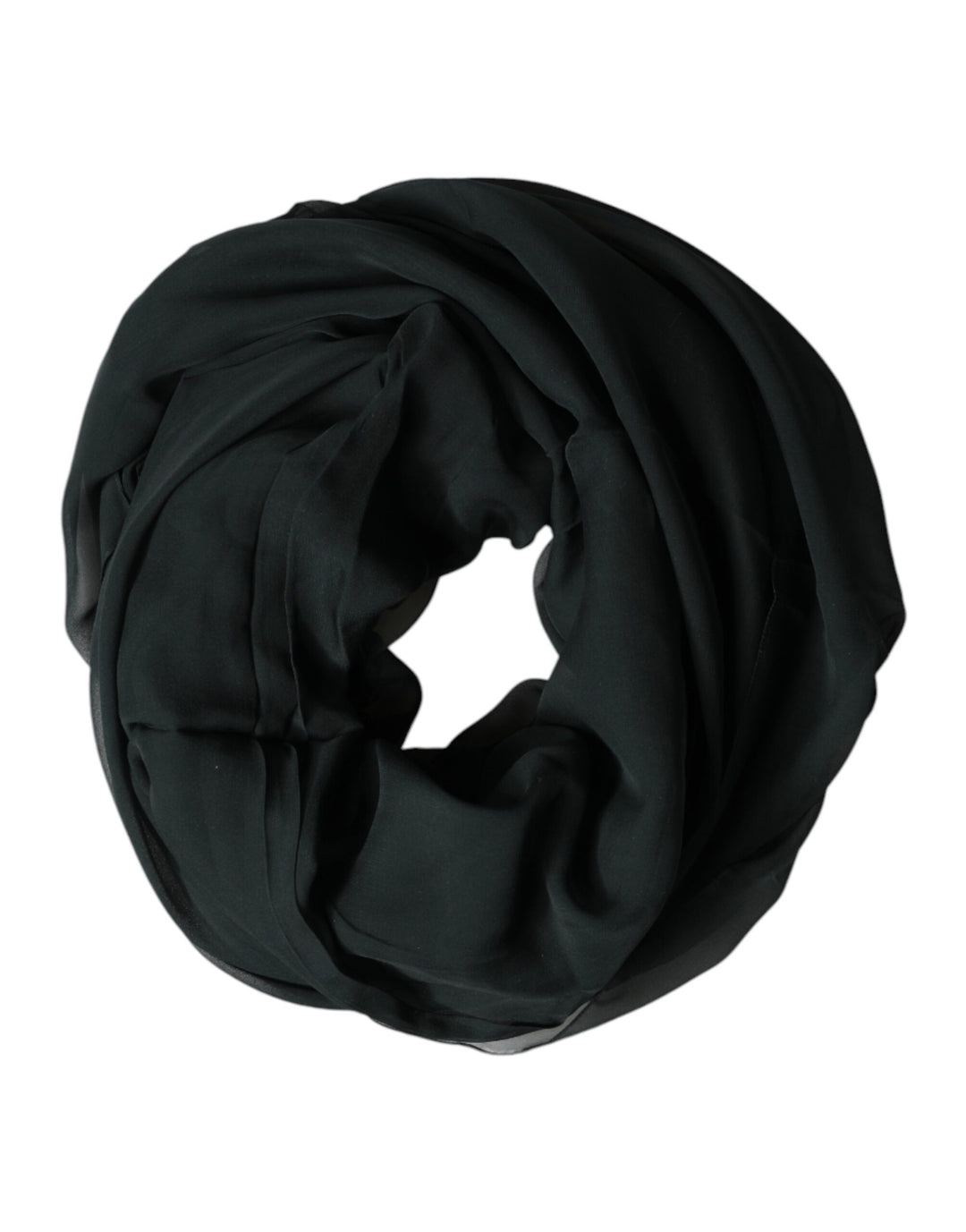 Dolce &amp; Gabbana Dark Green Stole Silk Neck Wrap Shawl  Scarf