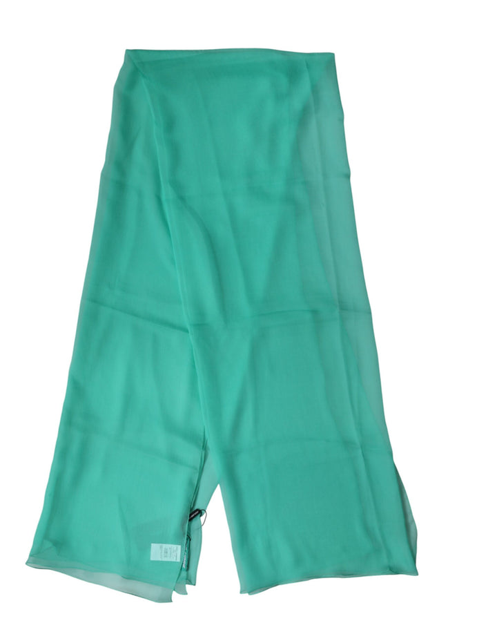 Dolce &amp; Gabbana Teal Stole Silk Neck Wrap Shawl Men Scarf