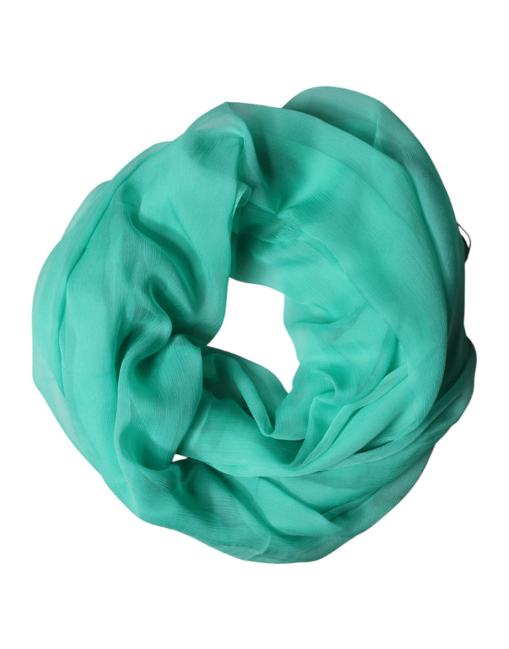 Dolce &amp; Gabbana Teal Stole Silk Neck Wrap Shawl Men Scarf
