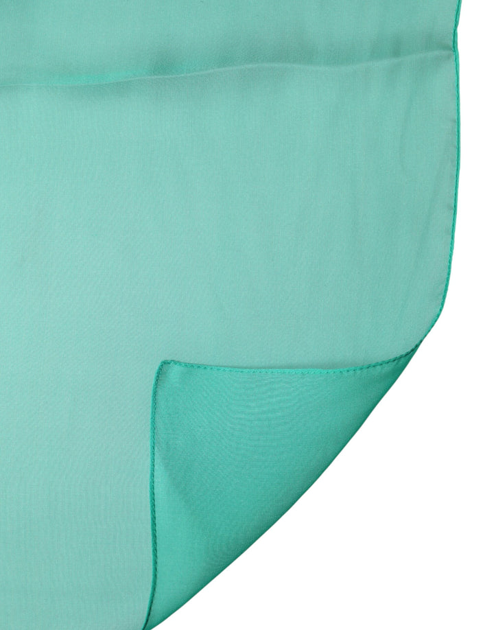 Dolce &amp; Gabbana Green Stole Silk Neck Wrap Shawl Scarf