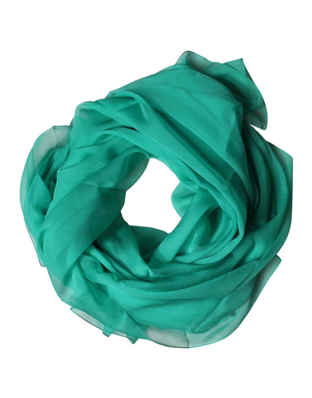 Dolce &amp; Gabbana Green Stole Silk Neck Wrap Shawl Scarf