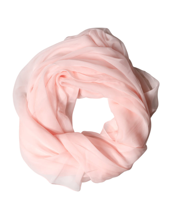 Dolce &amp; Gabbana Light Pink Stole Silk Neck Wrap Shawl  Scarf