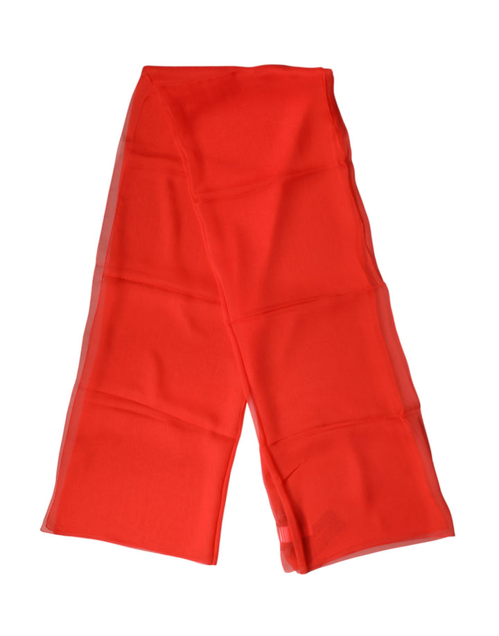Dolce &amp; Gabbana Red Stole Silk Neck Wrap Shawl Scarf