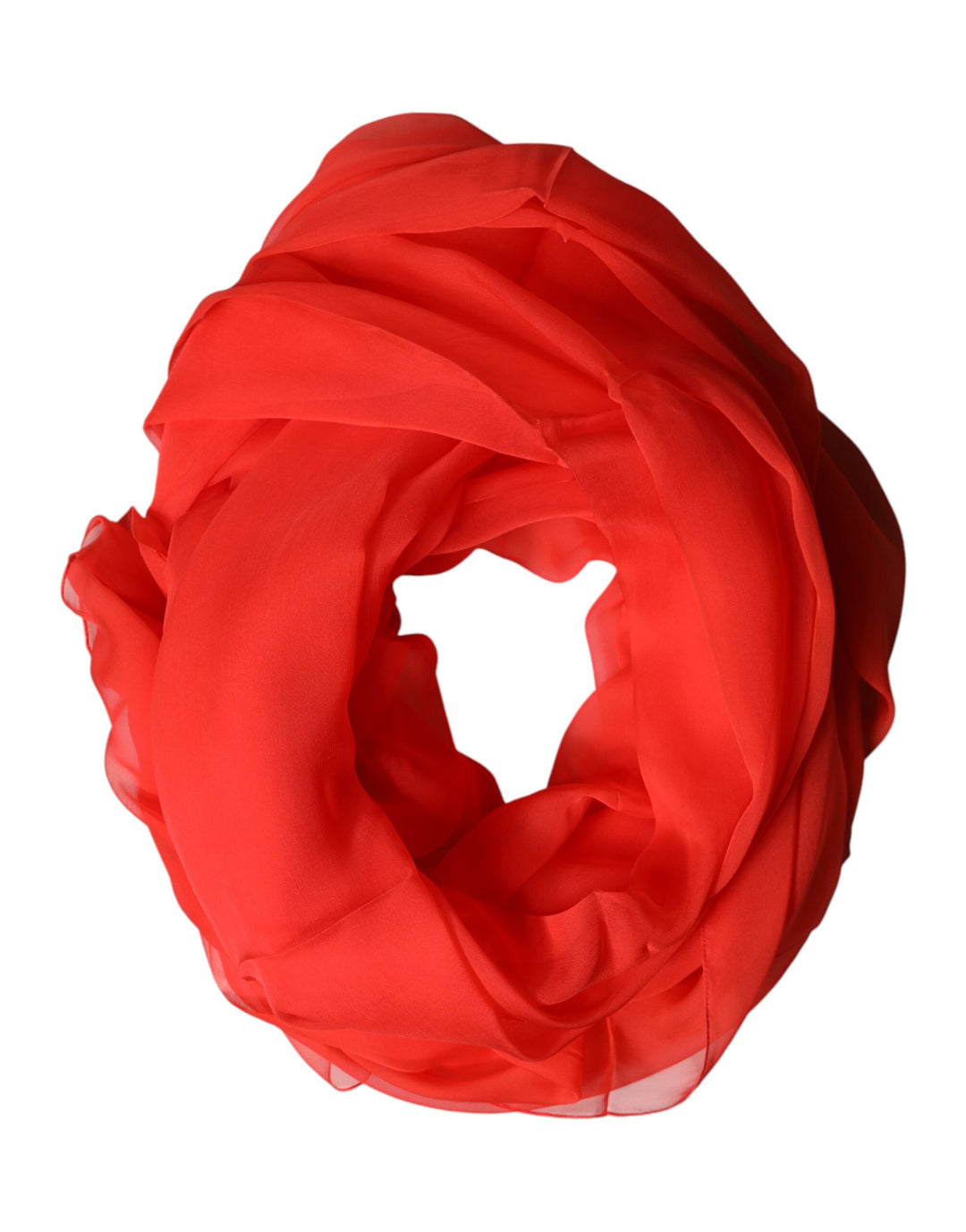 Dolce &amp; Gabbana Red Stole Silk Neck Wrap Shawl Scarf