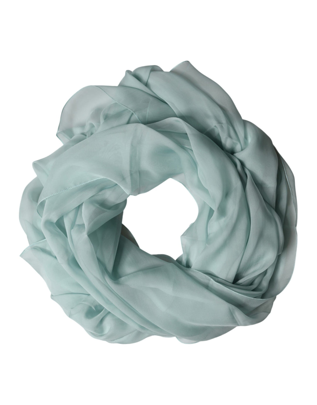 Dolce &amp; Gabbana Light Teal Silk Stole Neck Wrap Shawl  Scarf