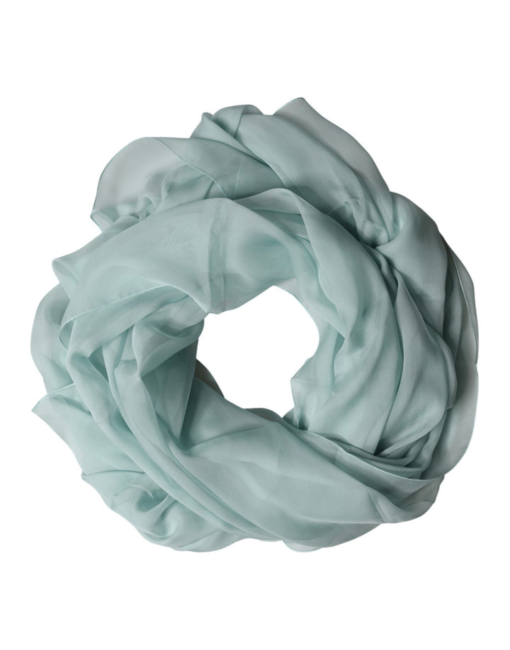 Dolce &amp; Gabbana Light Teal Silk Stole Neck Wrap Shawl  Scarf