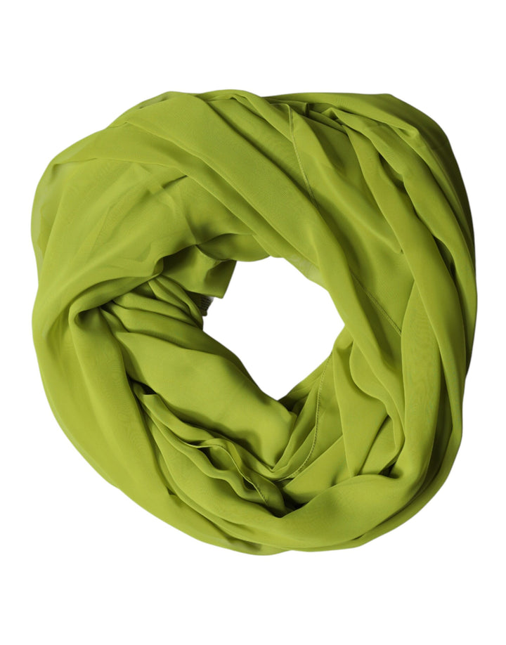 Dolce &amp; Gabbana Green Polyester Stole Neck Wrap Shawl  Scarf
